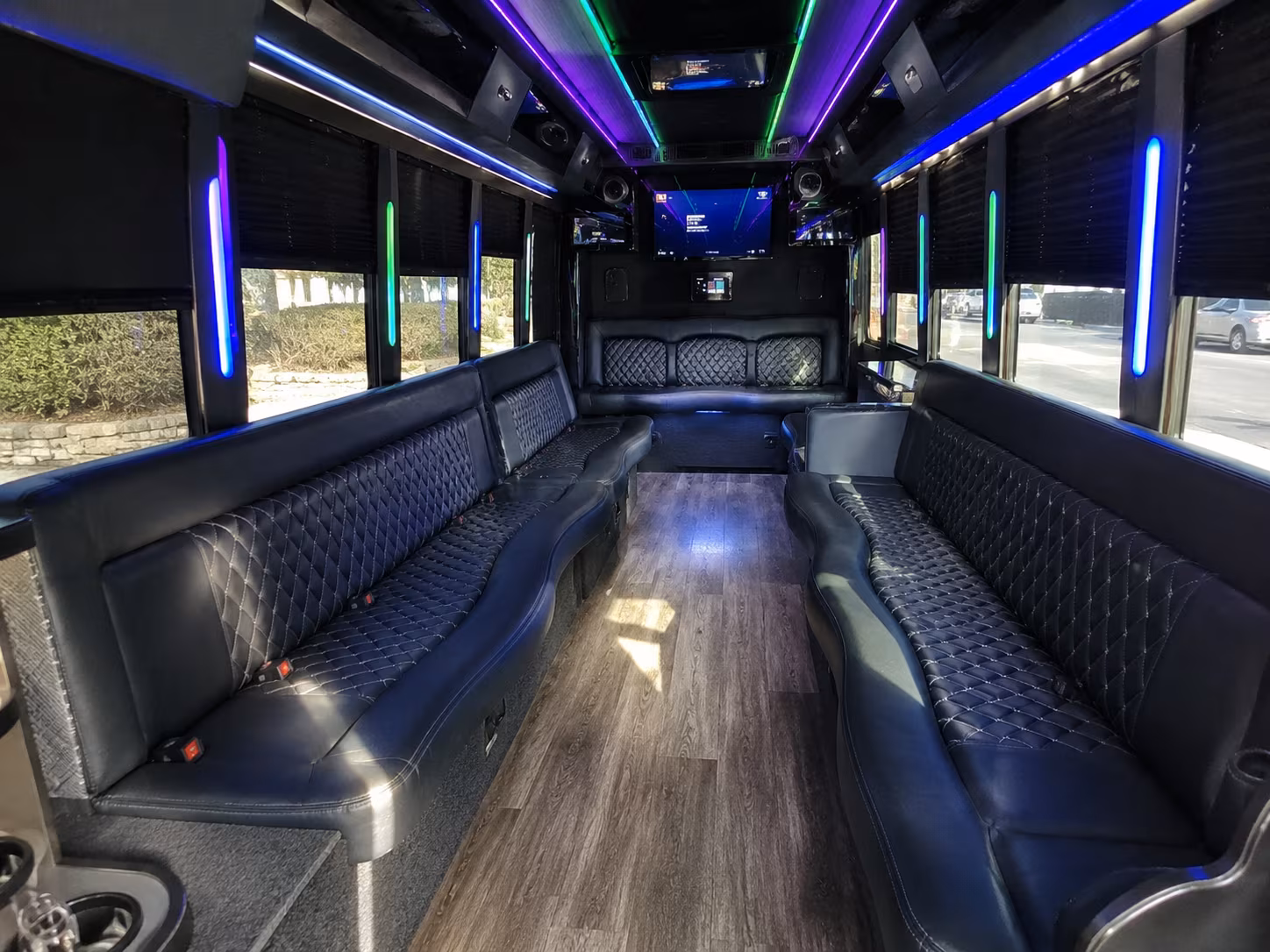 north charleston 15 passenger party bus interior