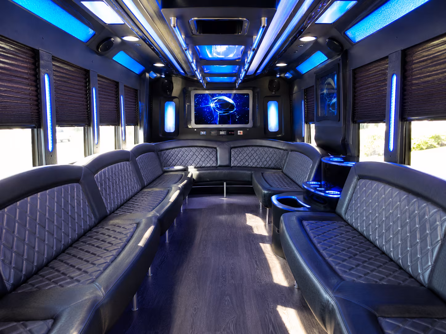 north charleston 28 passenger party bus inside