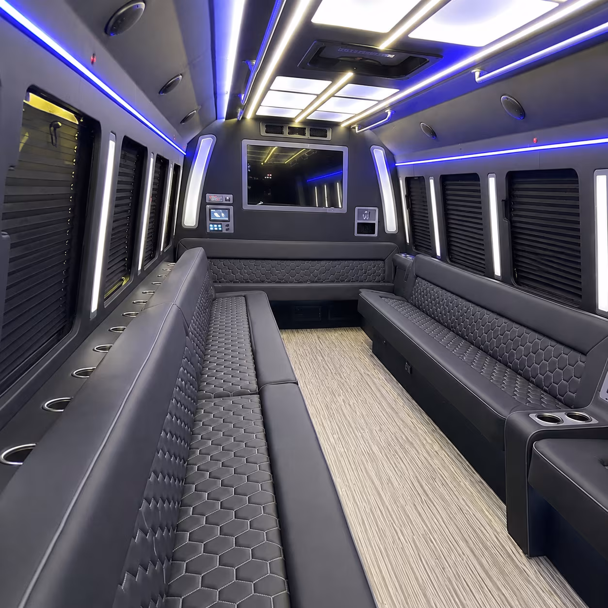 north charleston 40 passenger party bus inside