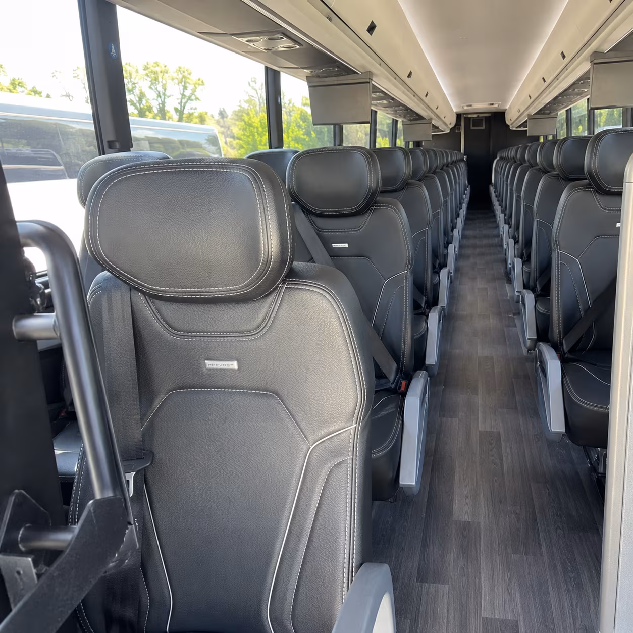 north charleston 47 passenger charter bus interior