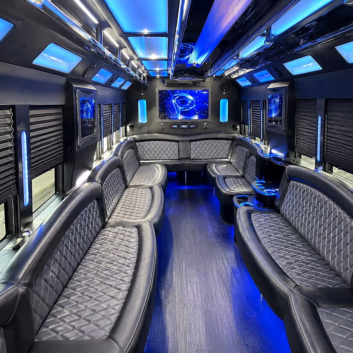 north charleston 50 passenger party bus interior